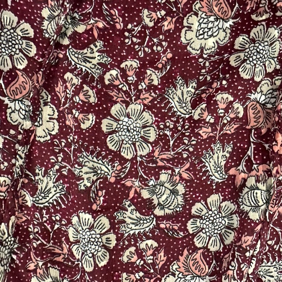 EUC loft boho peasant blouse maroon burgundy like new - Picture 6 of 7